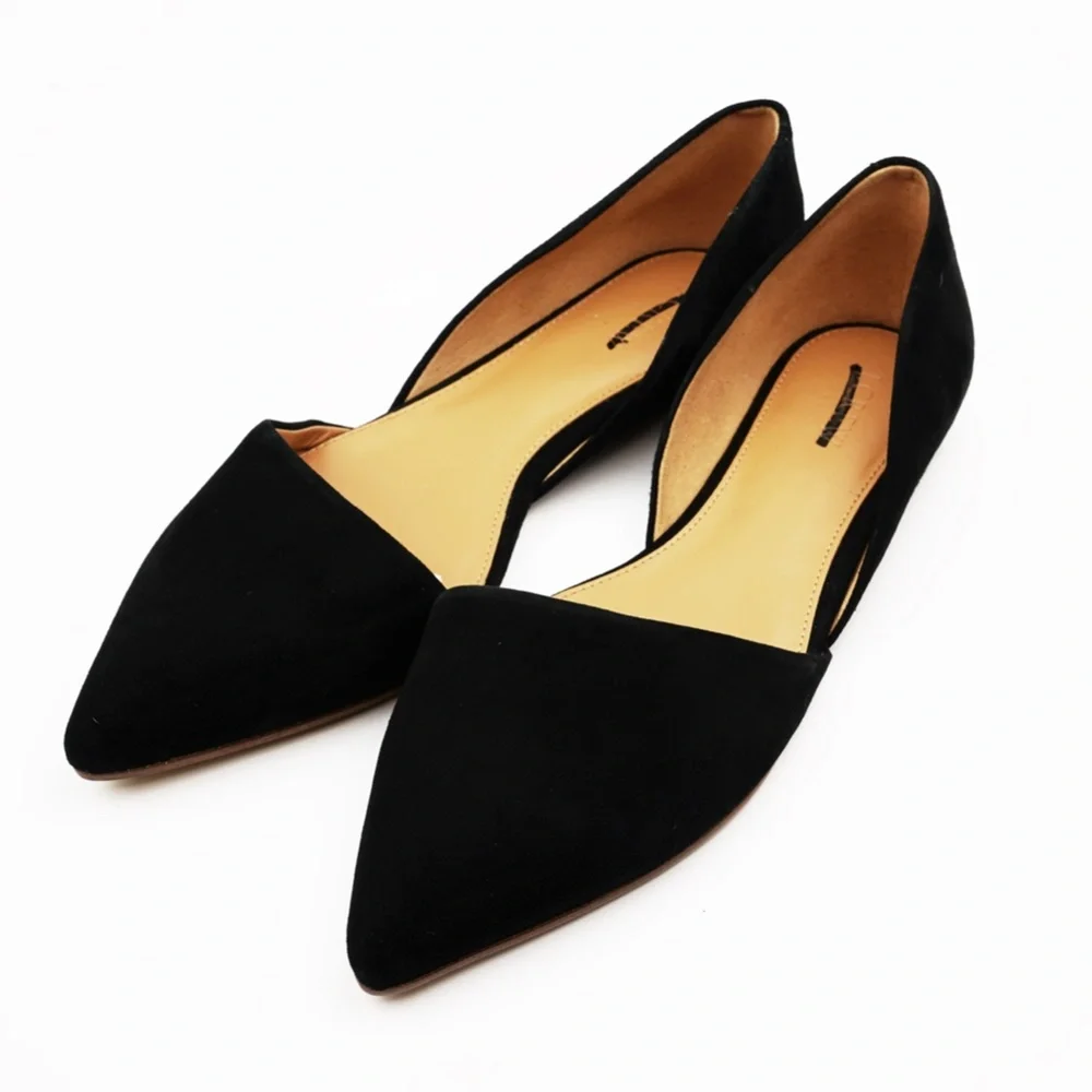 New JCREW Zoe Suede d'Orsay Flats in Black - Picture 6 of 6